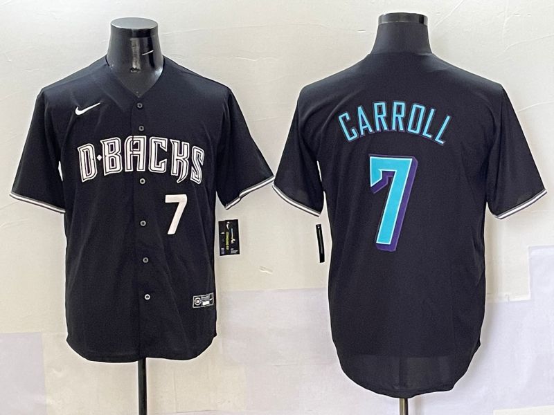 Men 2025 Arizona Diamondback 7 Garroll Black Joint Name Nike MLB Jersey style 5